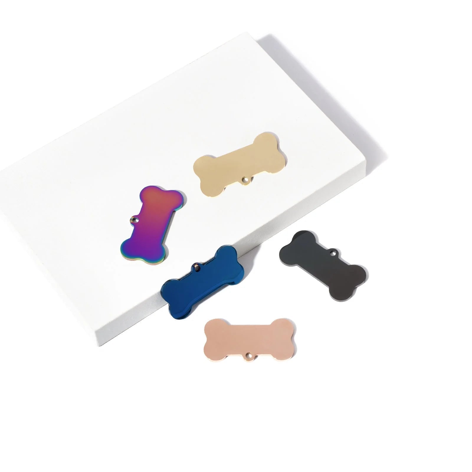 Mixed Colour Stainless Steel Dog Tag Blanks (10 Pack) - Pixel Burn Custom Laser Creations