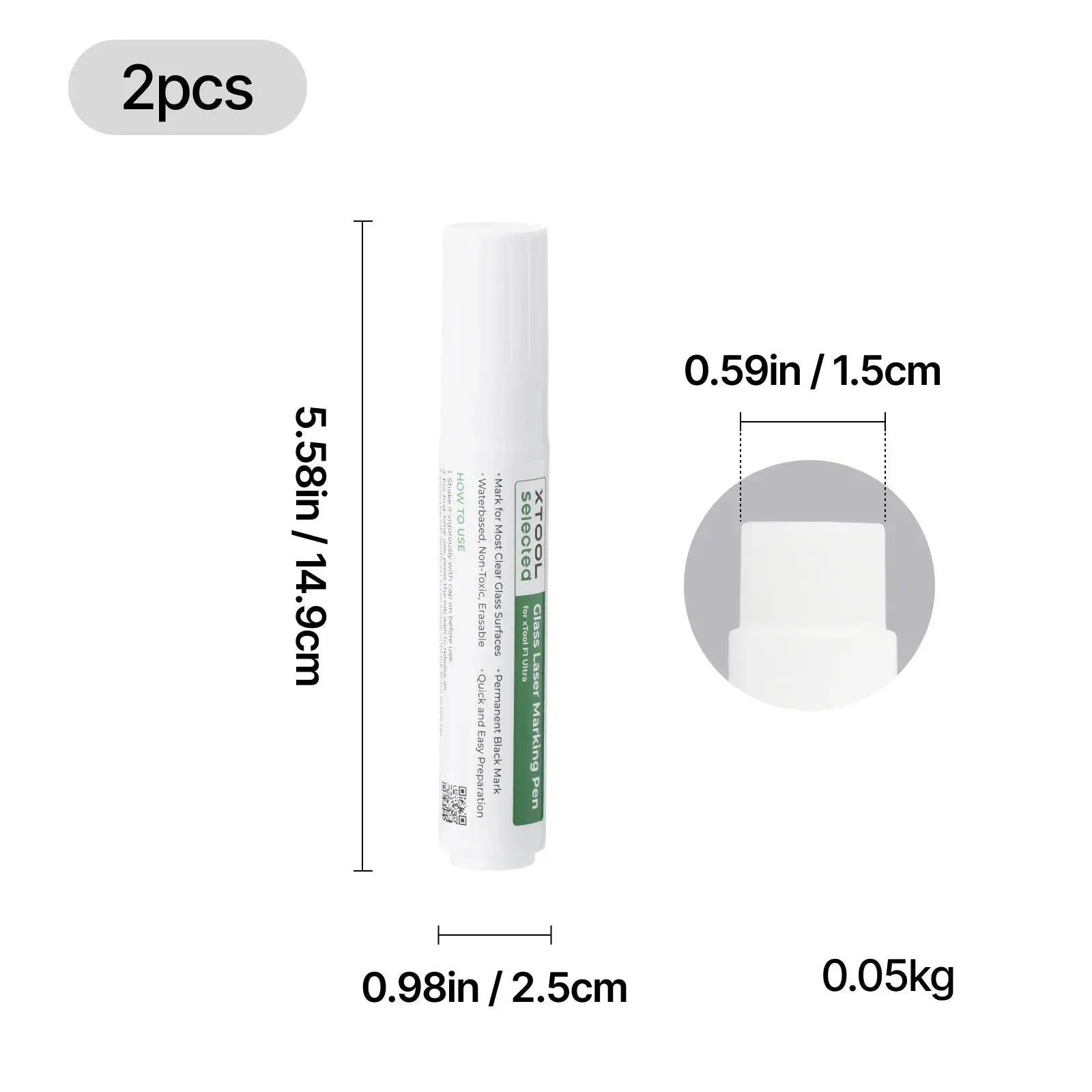 Black Laser Marking Pen for Glass (xTool) Pixel Burn Laser Blanks