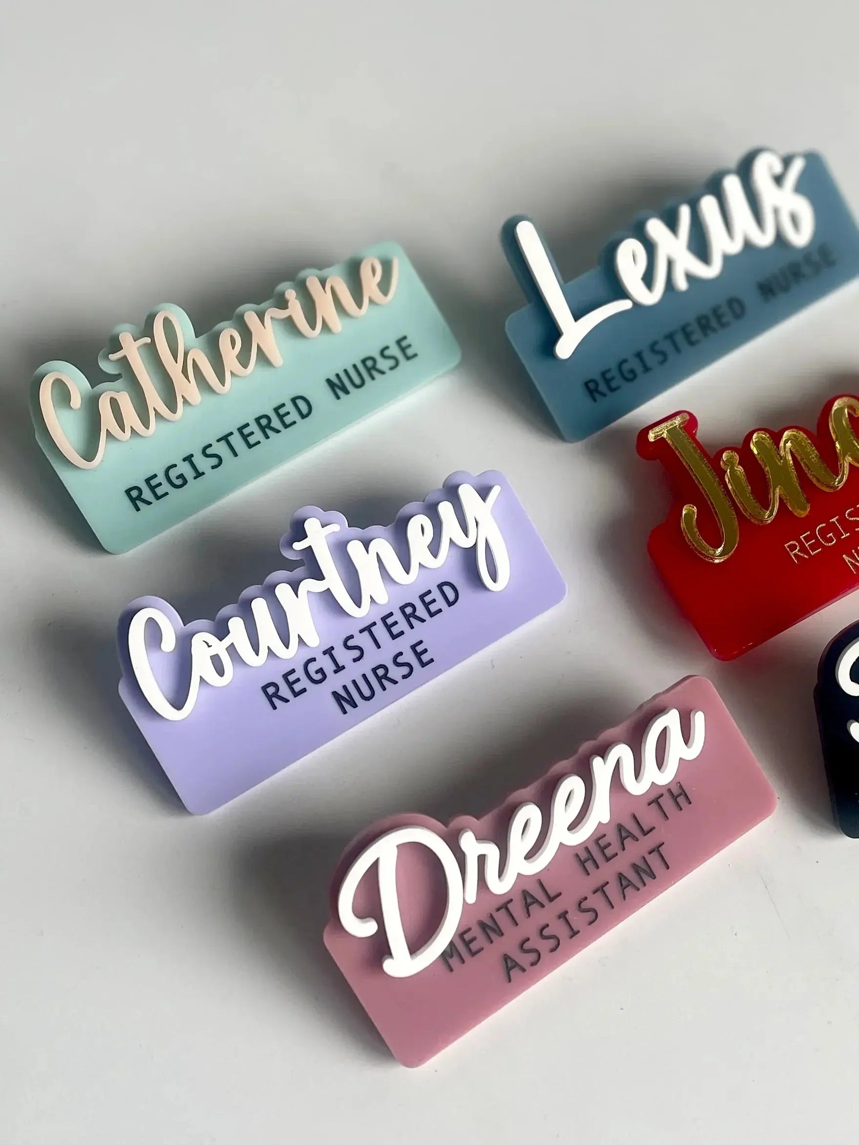 Custom Acrylic Name Badge Personalised Pixel Burn Custom Laser Creations