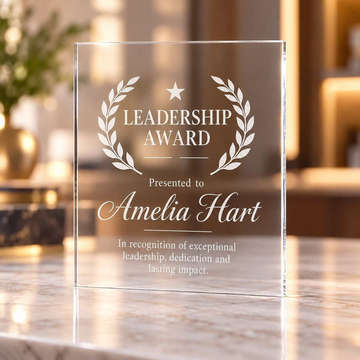 Personalised Acrylic Award Plaque - Pixel Burn Custom Laser Creations