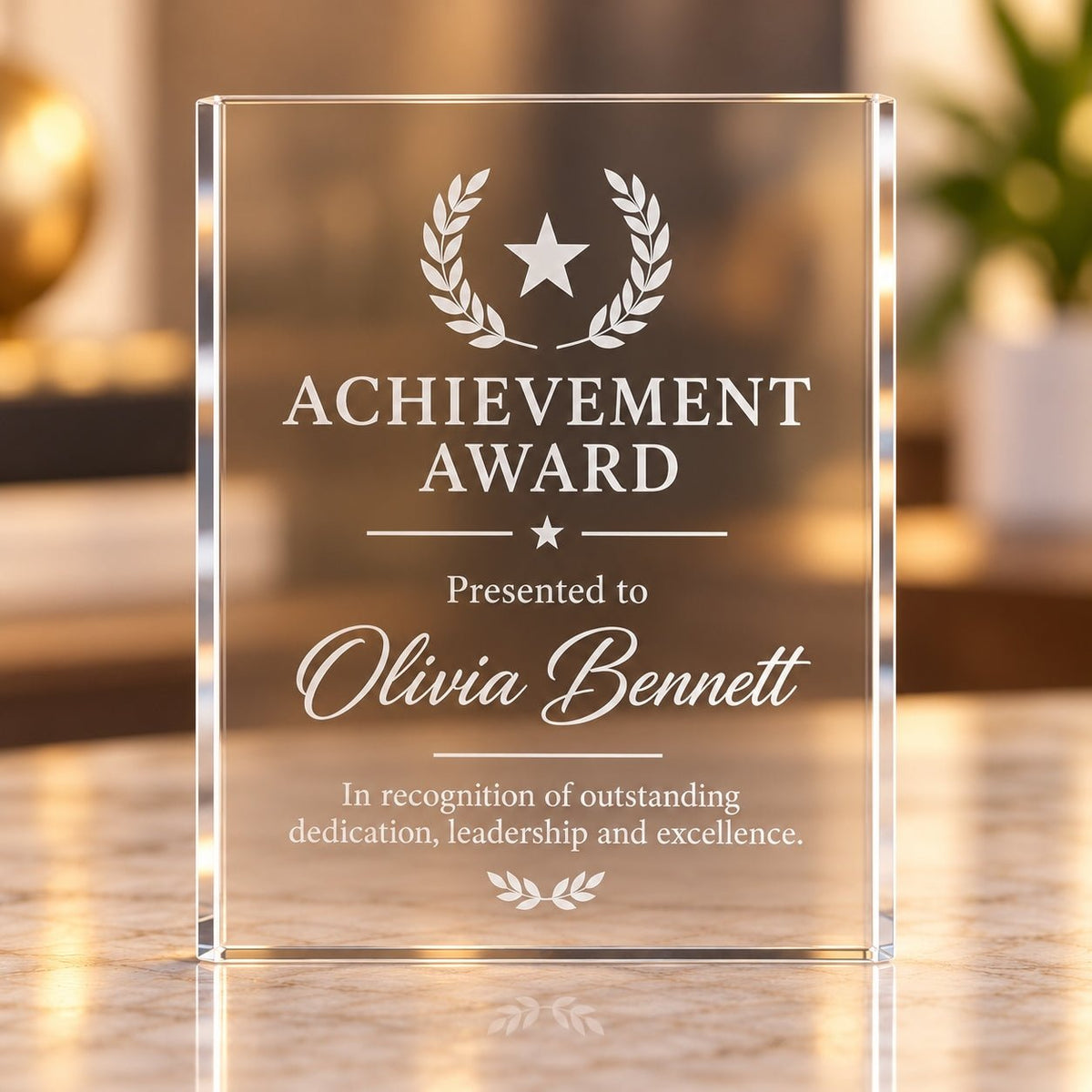 Personalised Acrylic Award Plaque - Pixel Burn Custom Laser Creations