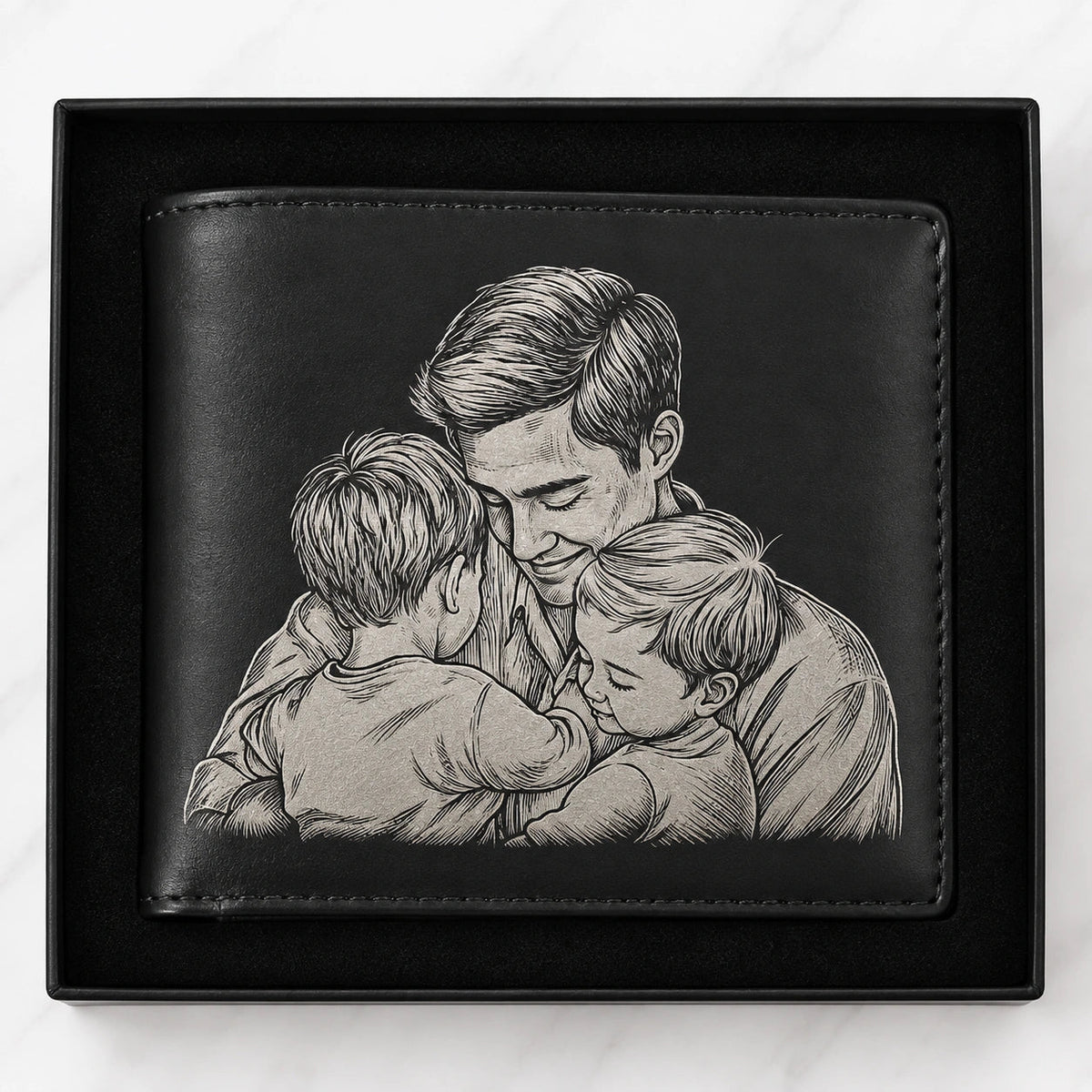 Personalised Black RFID Wallet - Pixel Burn Custom Laser Creations