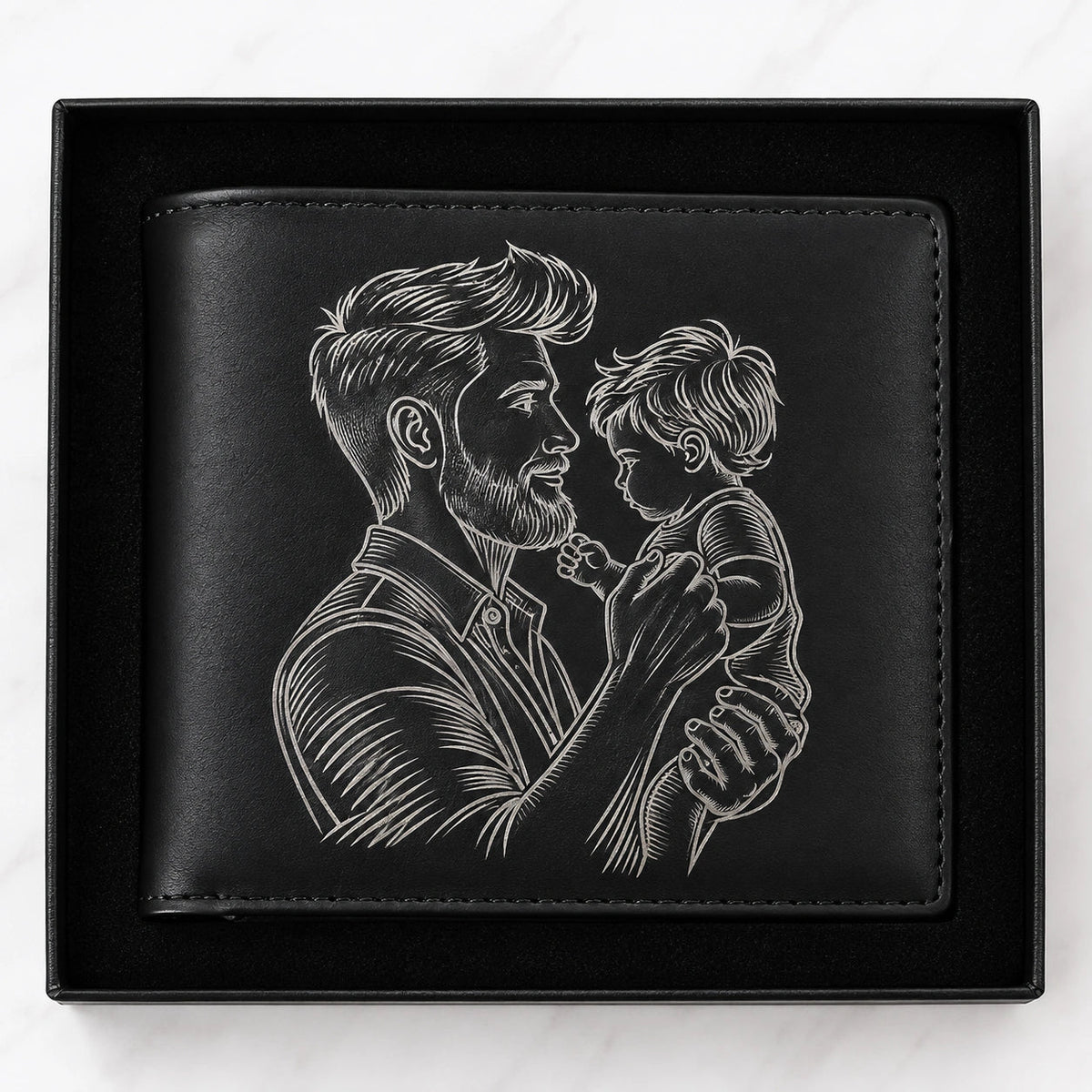 Personalised Black RFID Wallet - Pixel Burn Custom Laser Creations