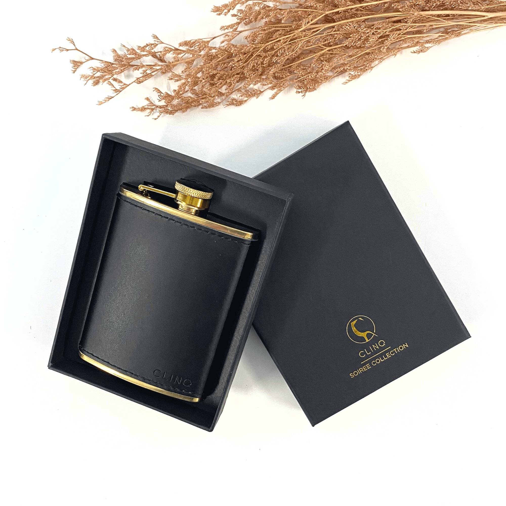 Personalised Brass & Leather Hip Flask - Pixel Burn Custom Laser Creations