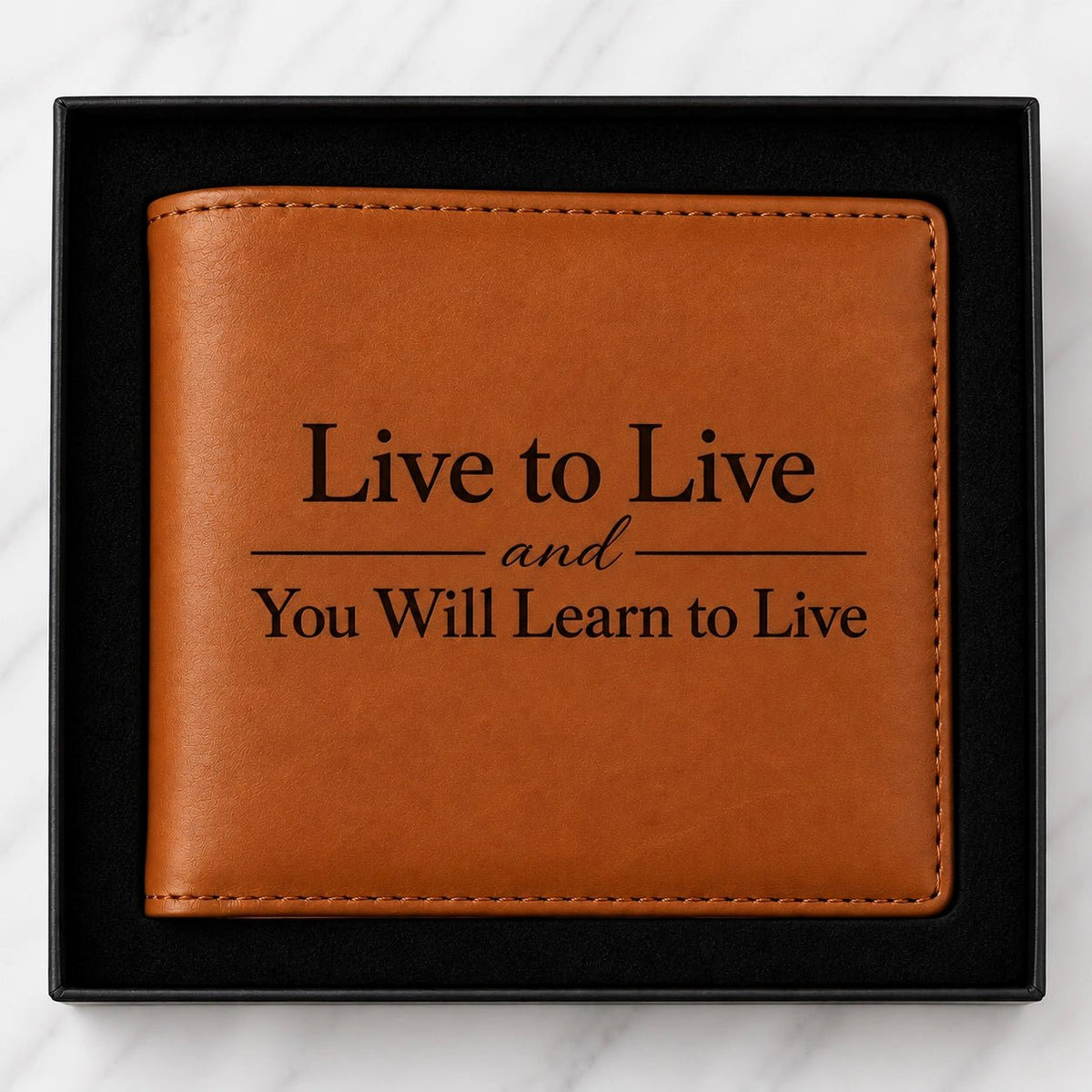 Personalised Brown RFID Wallet - Pixel Burn Custom Laser Creations