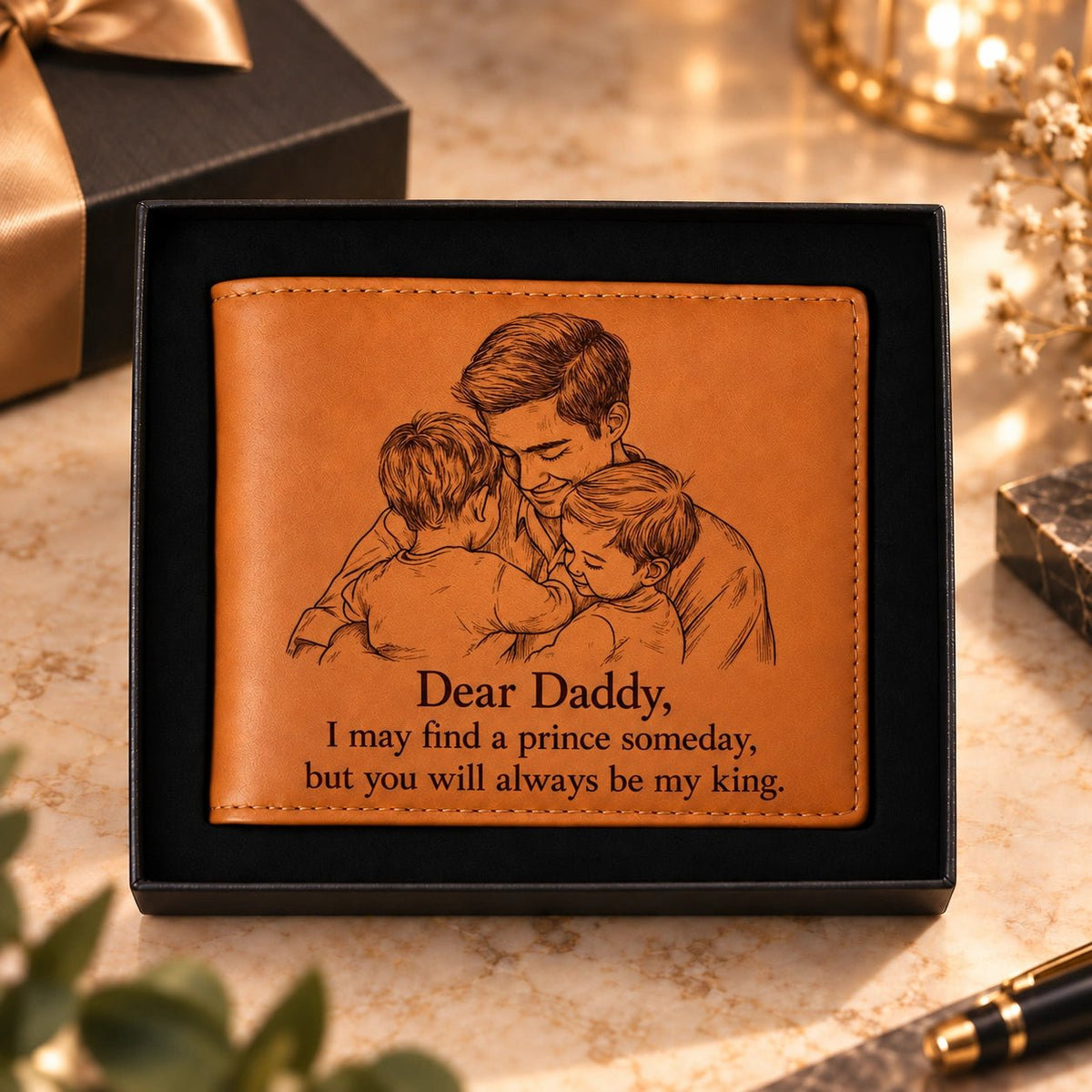 Personalised Brown RFID Wallet - Pixel Burn Custom Laser Creations