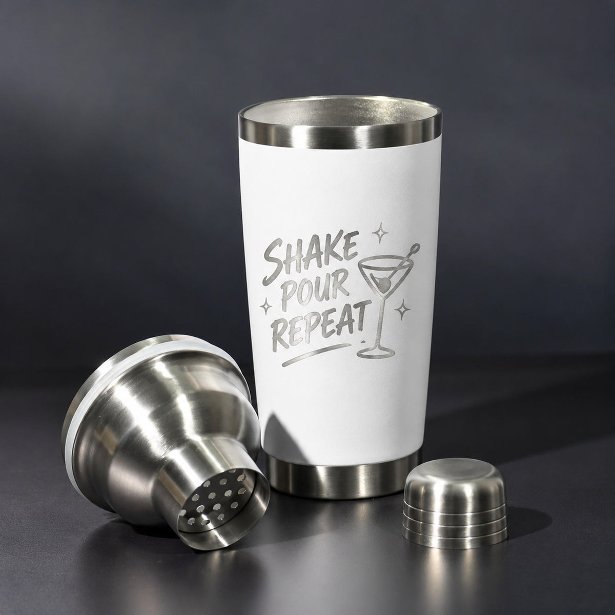 Personalised Cocktail Shaker - Pixel Burn Custom Laser Creations