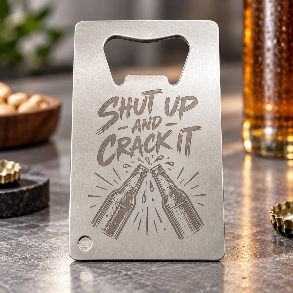 Personalised Credit Card Bottle Opener - Pixel Burn Custom Laser Creations