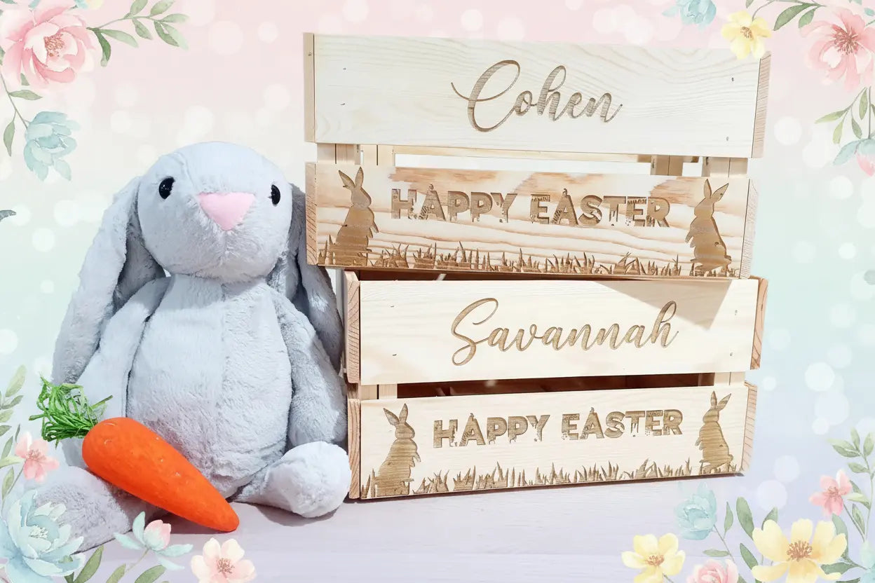 Personalised Easter Crate - Pixel Burn Custom Laser Creations