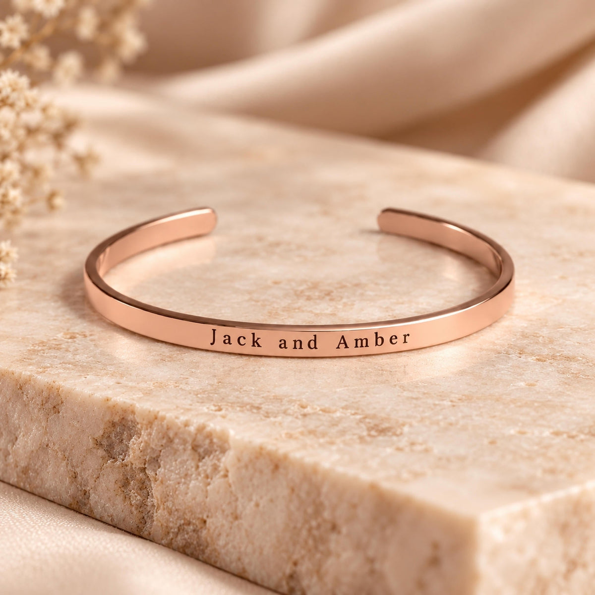 Personalised Engraved Cuff Bangle - Pixel Burn Custom Laser Creations