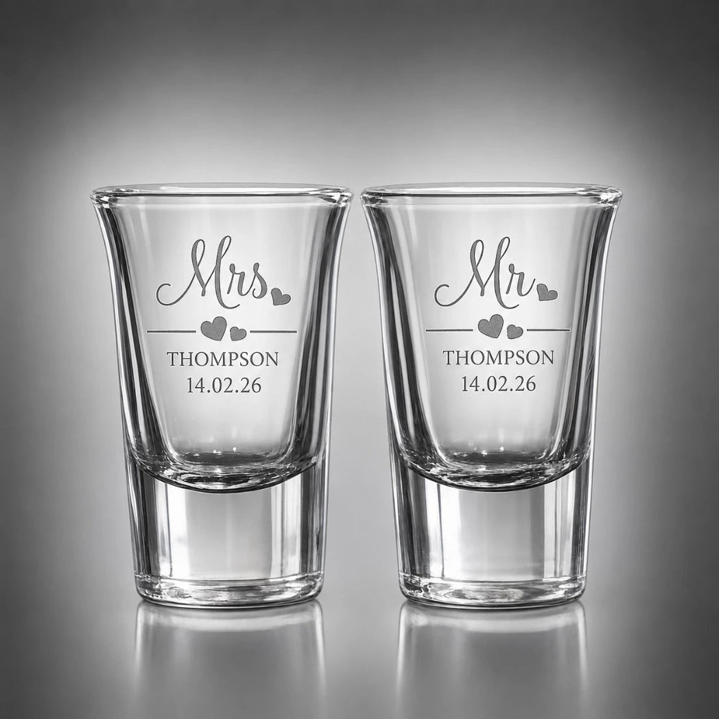 Personalised Engraved Shot Glasses - Pixel Burn Custom Laser Creations
