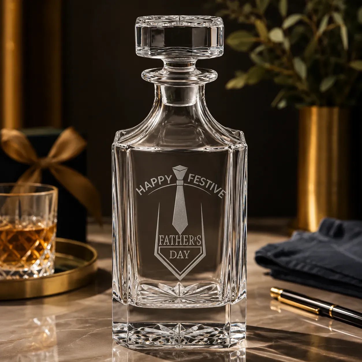 Personalised Engraved Whisky Decanter - Pixel Burn Custom Laser Creations