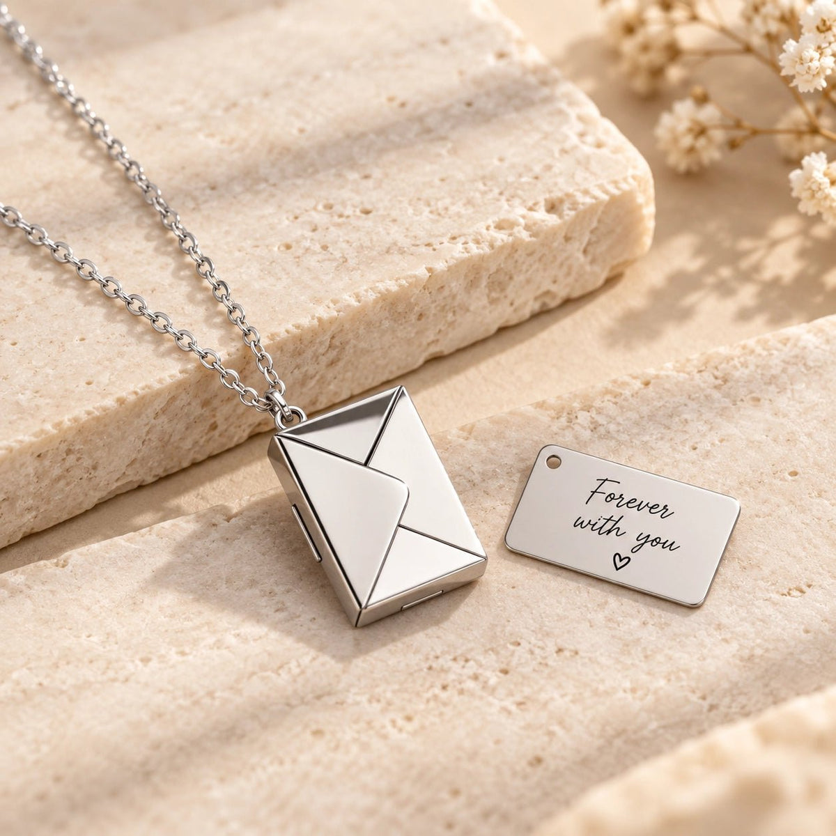 Personalised Envelope Locket Necklace - Pixel Burn Custom Laser Creations