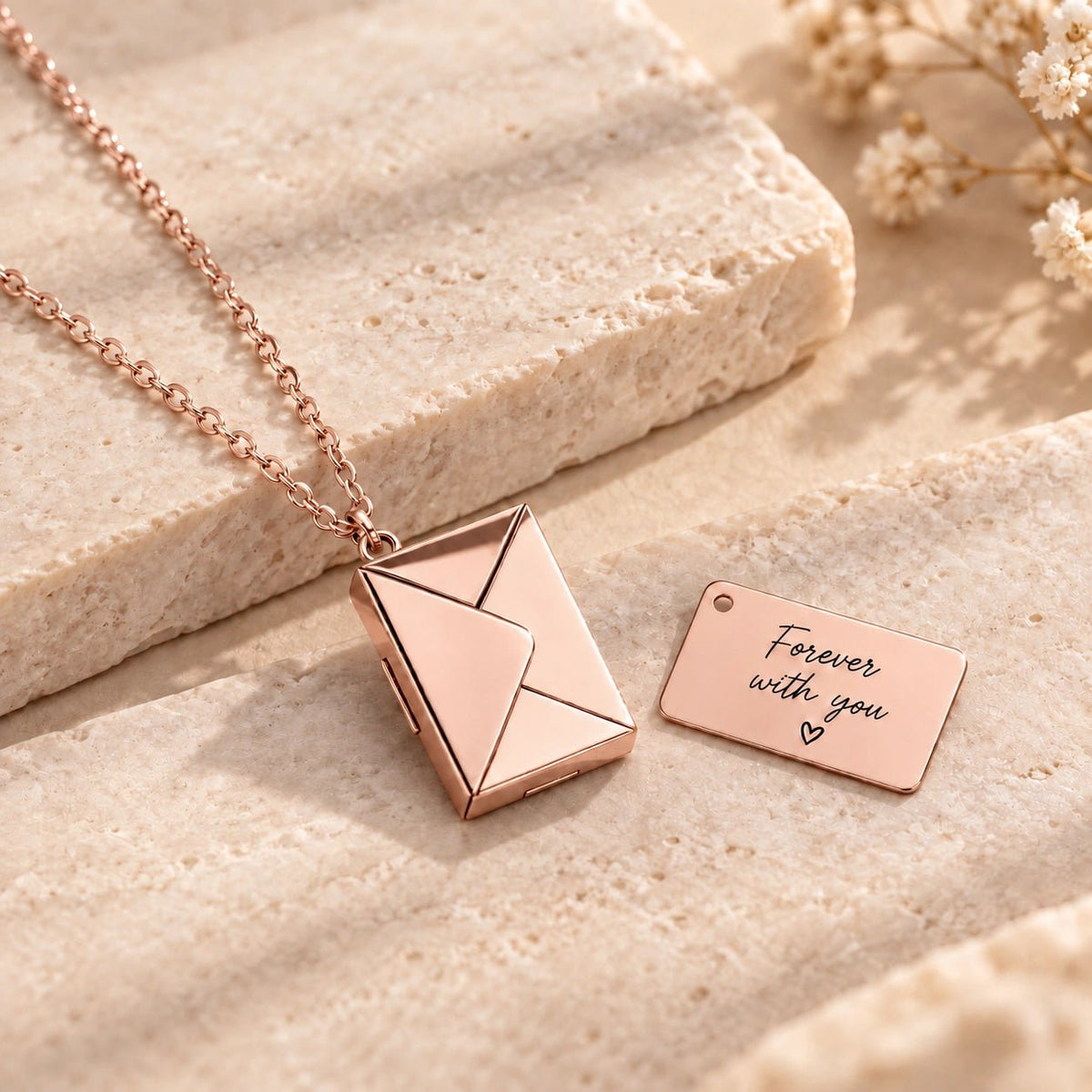 Personalised Envelope Locket Necklace - Pixel Burn Custom Laser Creations