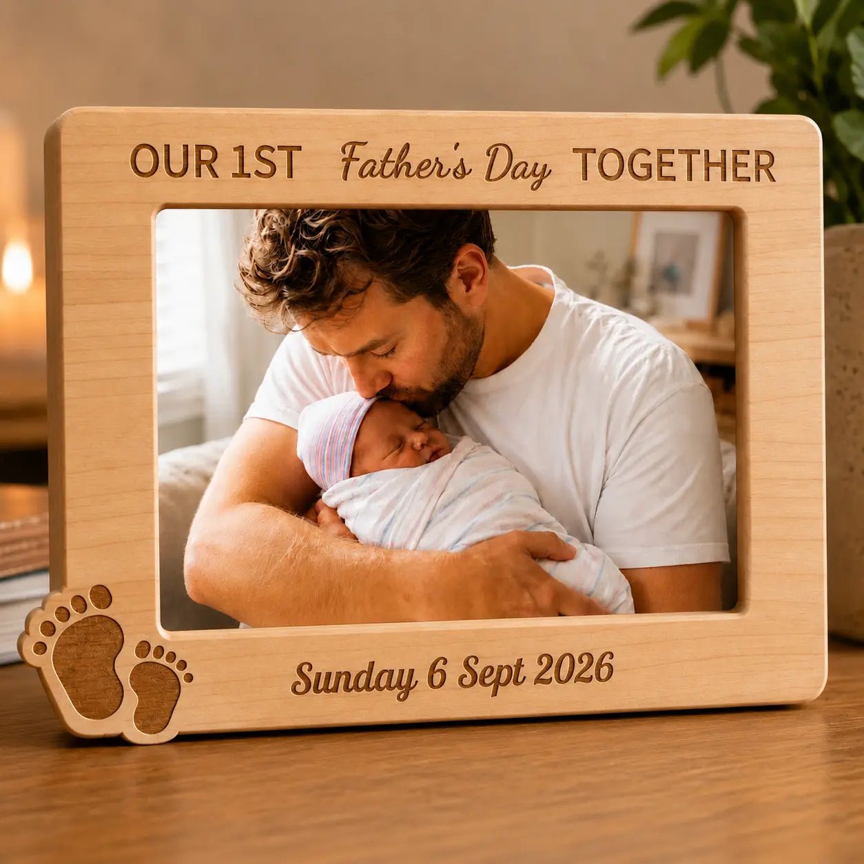 Personalised First Father's Day Photo Frame - Pixel Burn Custom Laser Creations