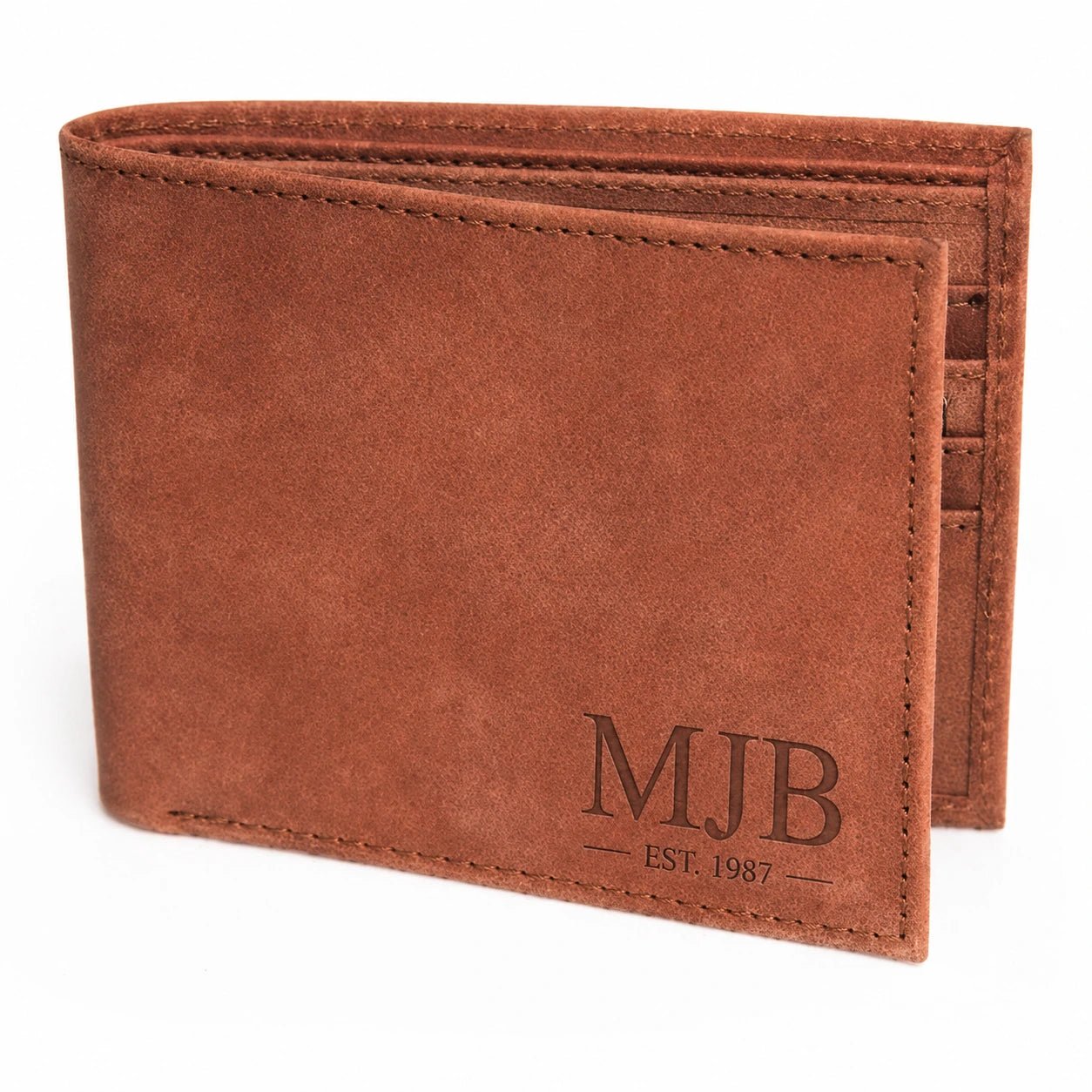 Personalised Full Grain Leather RFID Wallet - Pixel Burn Custom Laser Creations