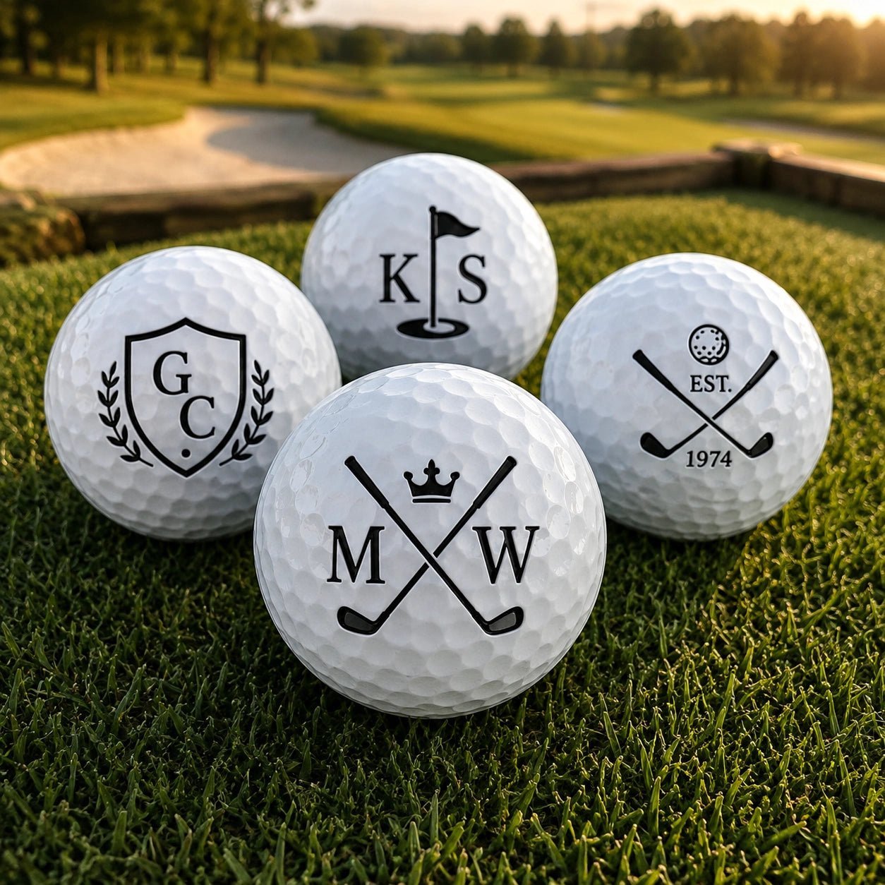 Personalised Golf Balls – Set of 3 - Pixel Burn Custom Laser Creations