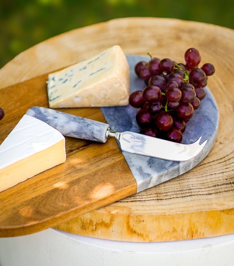 Personalised Grey Marble & Acacia Cheese Board - Pixel Burn Custom Laser Creations