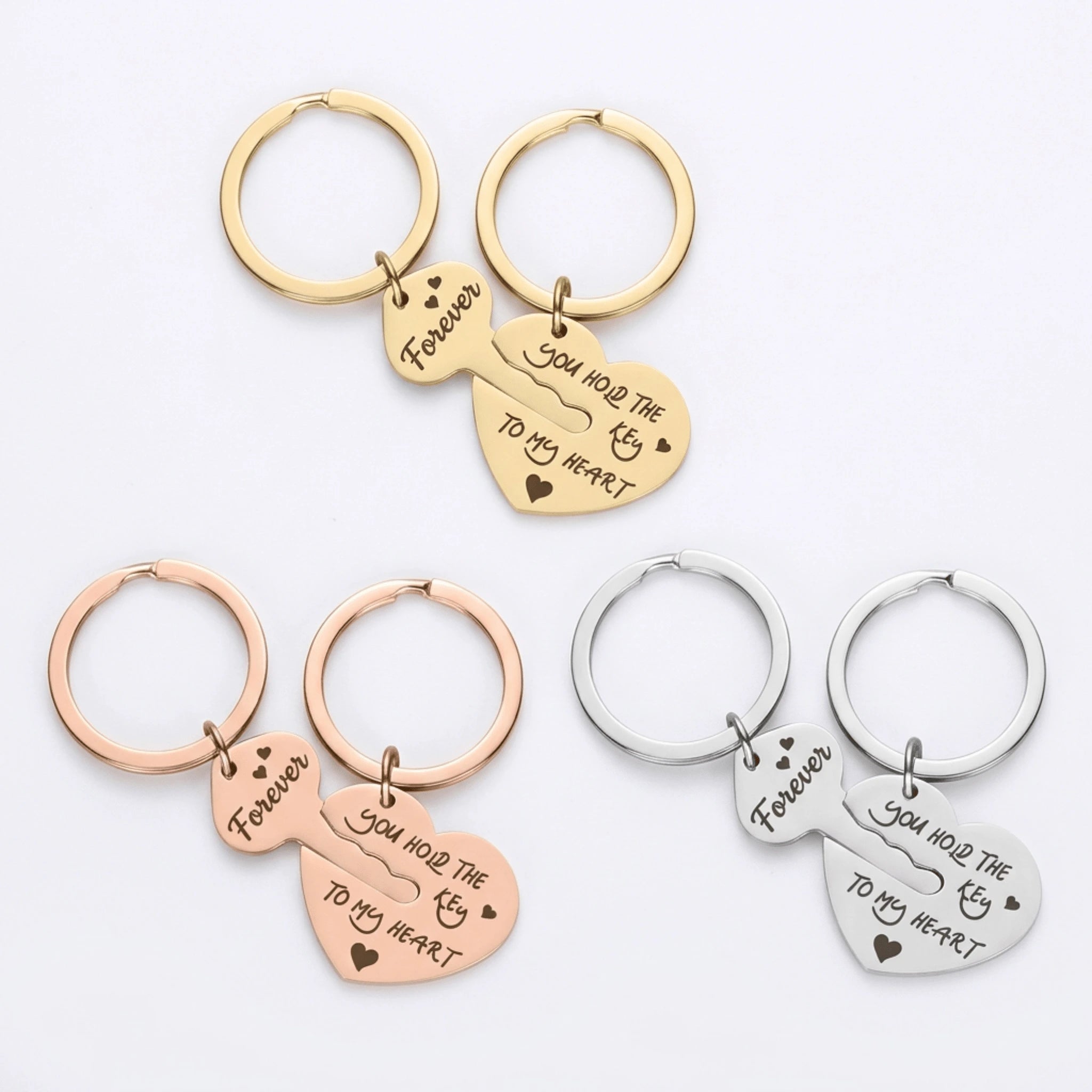 Personalised Heart Keychain Set