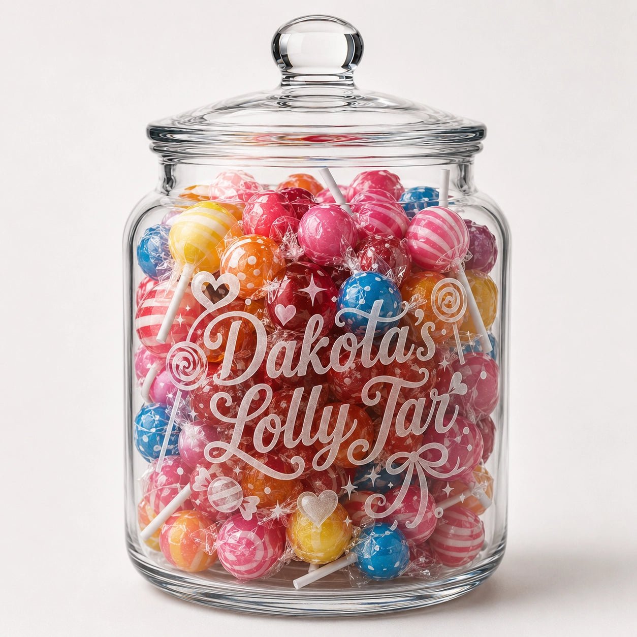 Personalised Lolly Jar - Pixel Burn Custom Laser Creations