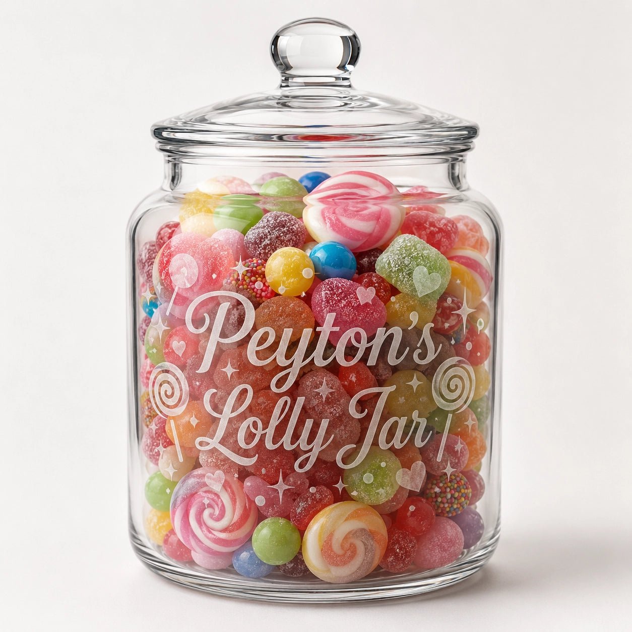 Personalised Lolly Jar - Pixel Burn Custom Laser Creations