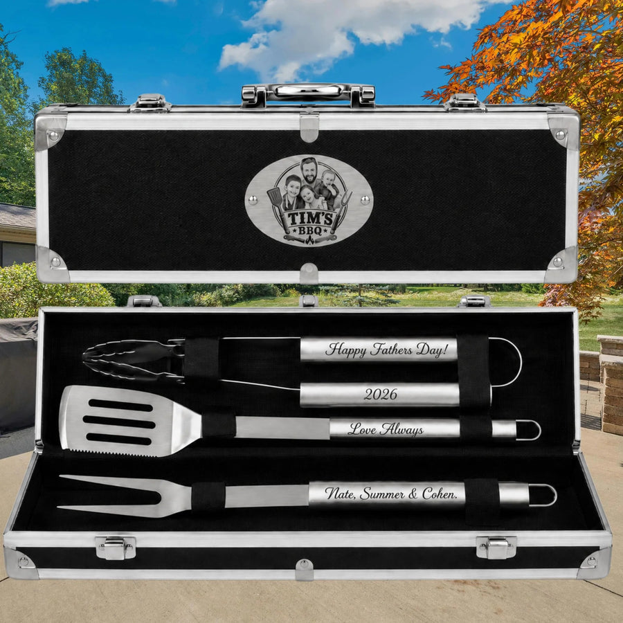 Personalised Luxmore BBQ Tool Set - Pixel Burn Custom Laser Creations