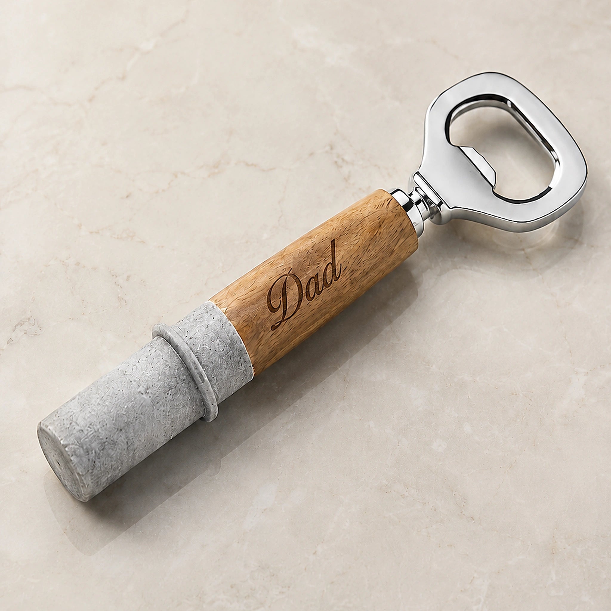 Personalised Marble Bottle Opener - Pixel Burn Custom Laser Creations
