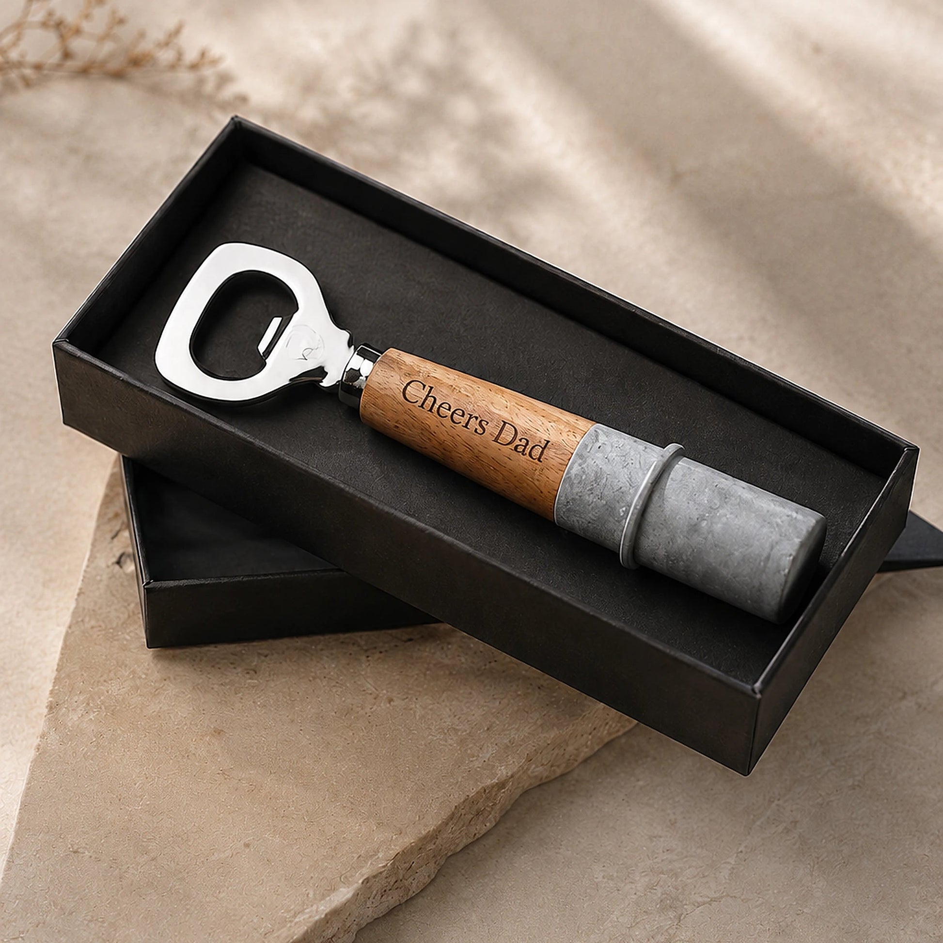 Personalised Marble Bottle Opener - Pixel Burn Custom Laser Creations