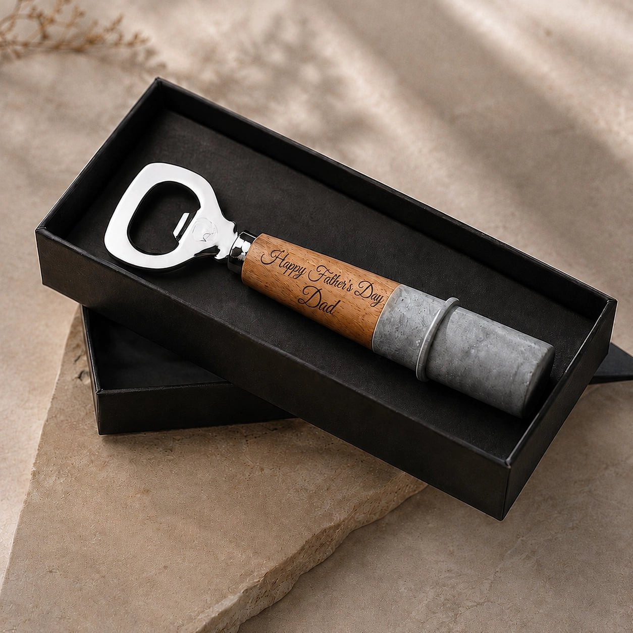 Personalised Marble Bottle Opener - Pixel Burn Custom Laser Creations