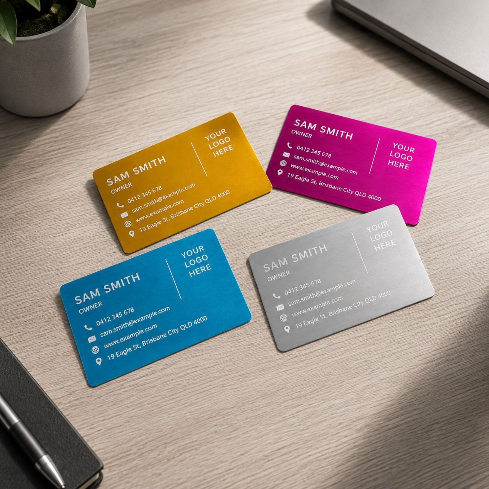 Personalised Metal Business Cards - Pixel Burn Custom Laser Creations
