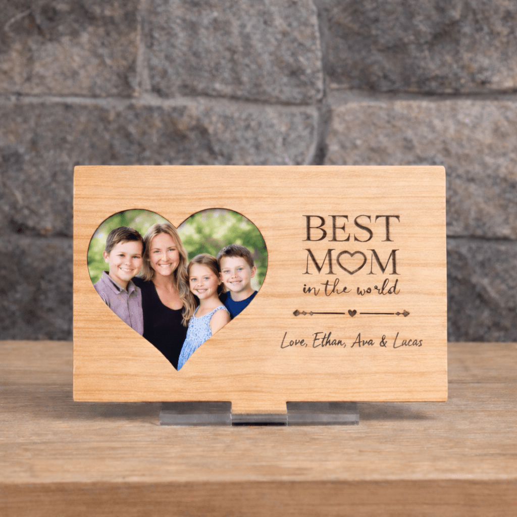 Personalised Mothers Day Wood Photo Plaque - Pixel Burn Custom Laser Creations