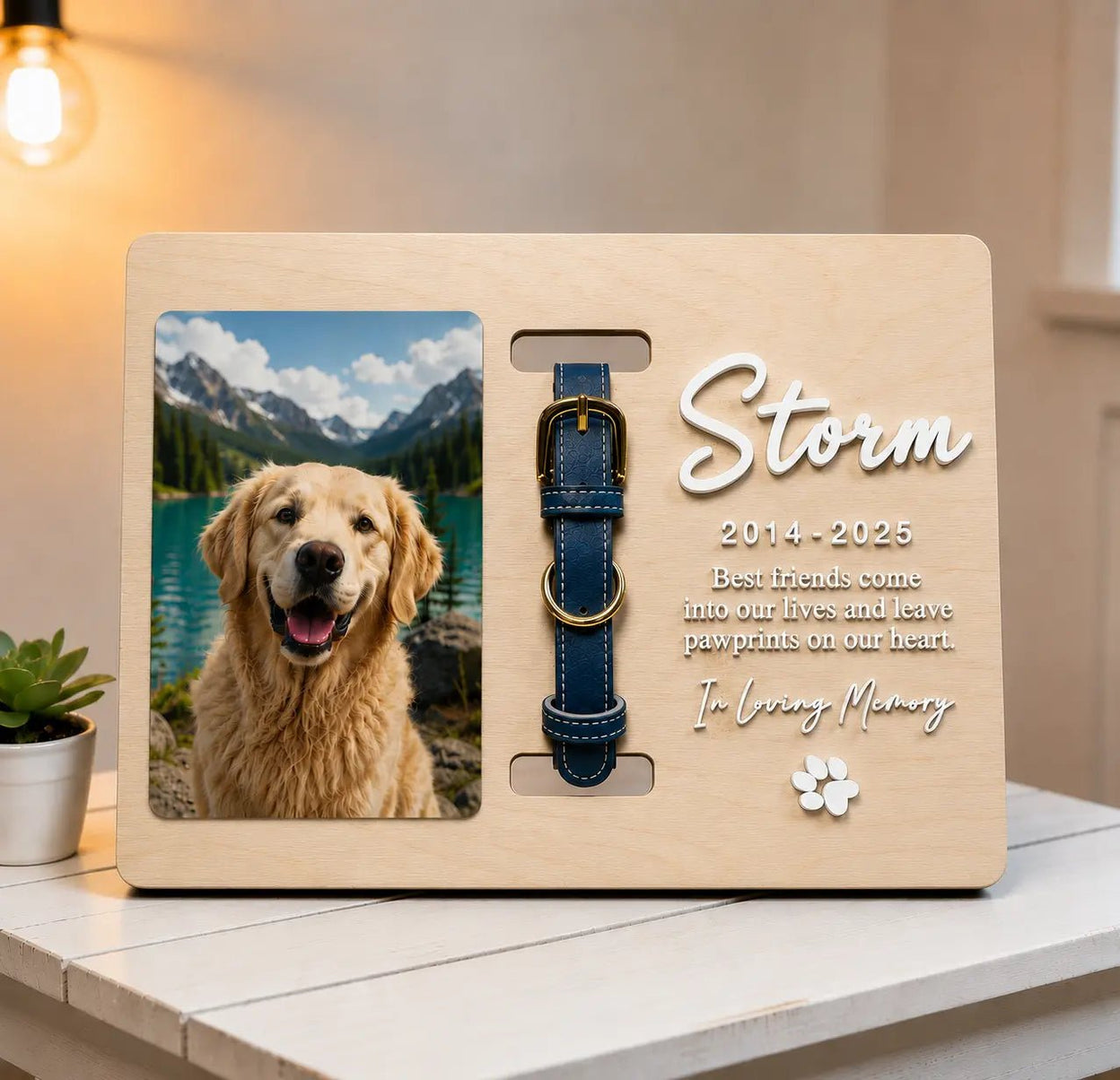 Personalised Pet Memorial Collar Frame