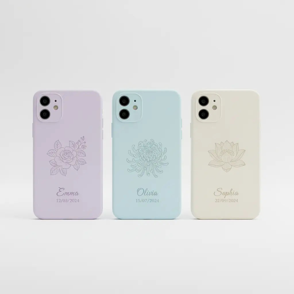 Custom Engraved iPhone Floral Case - Pixel Burn Custom Laser Creations