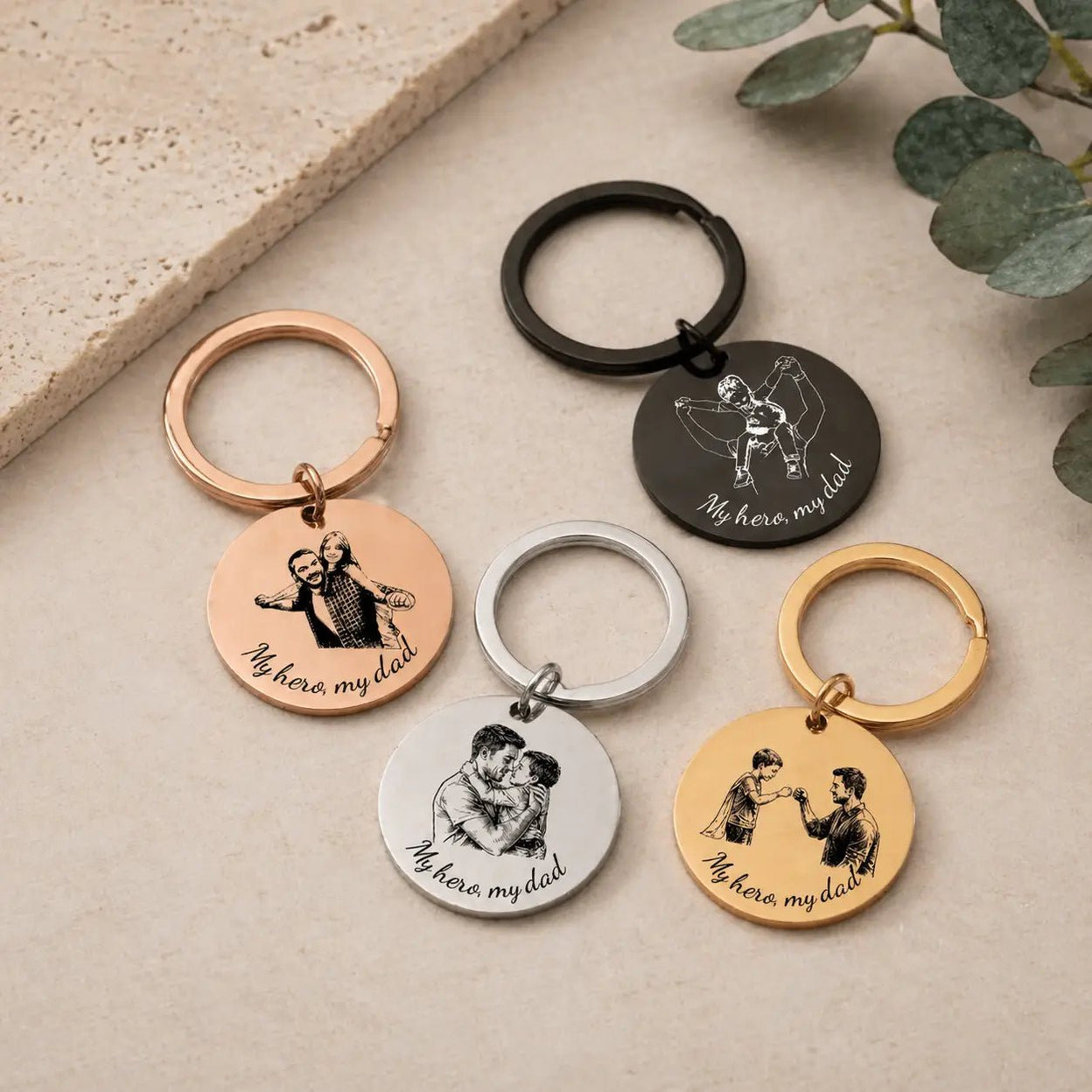 Personalised Photo Engraved Keyring
