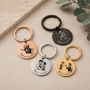 Personalised Photo Engraved Keyring - Pixel Burn Custom Laser Creations