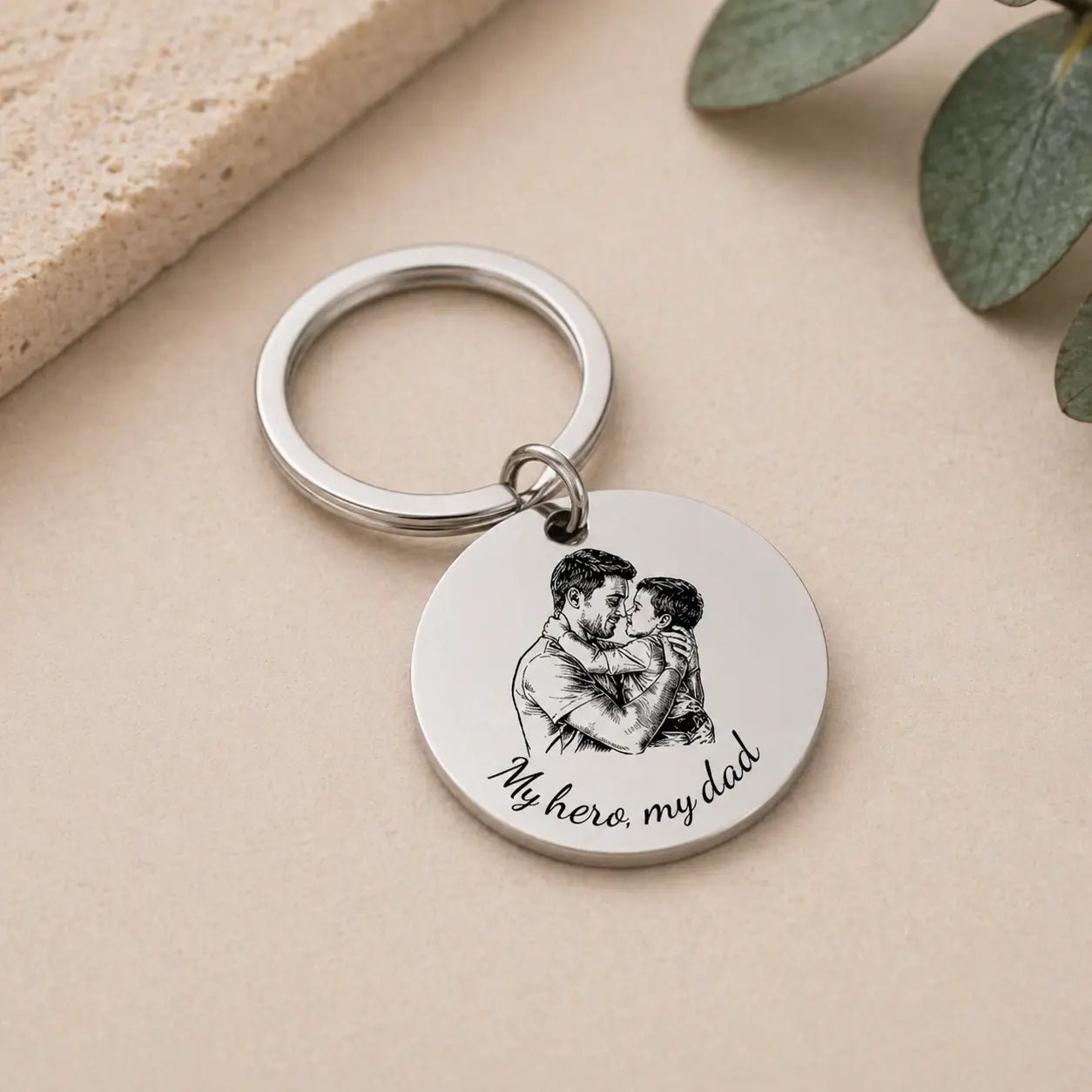 Personalised Photo Engraved Keyring - Pixel Burn Custom Laser Creations