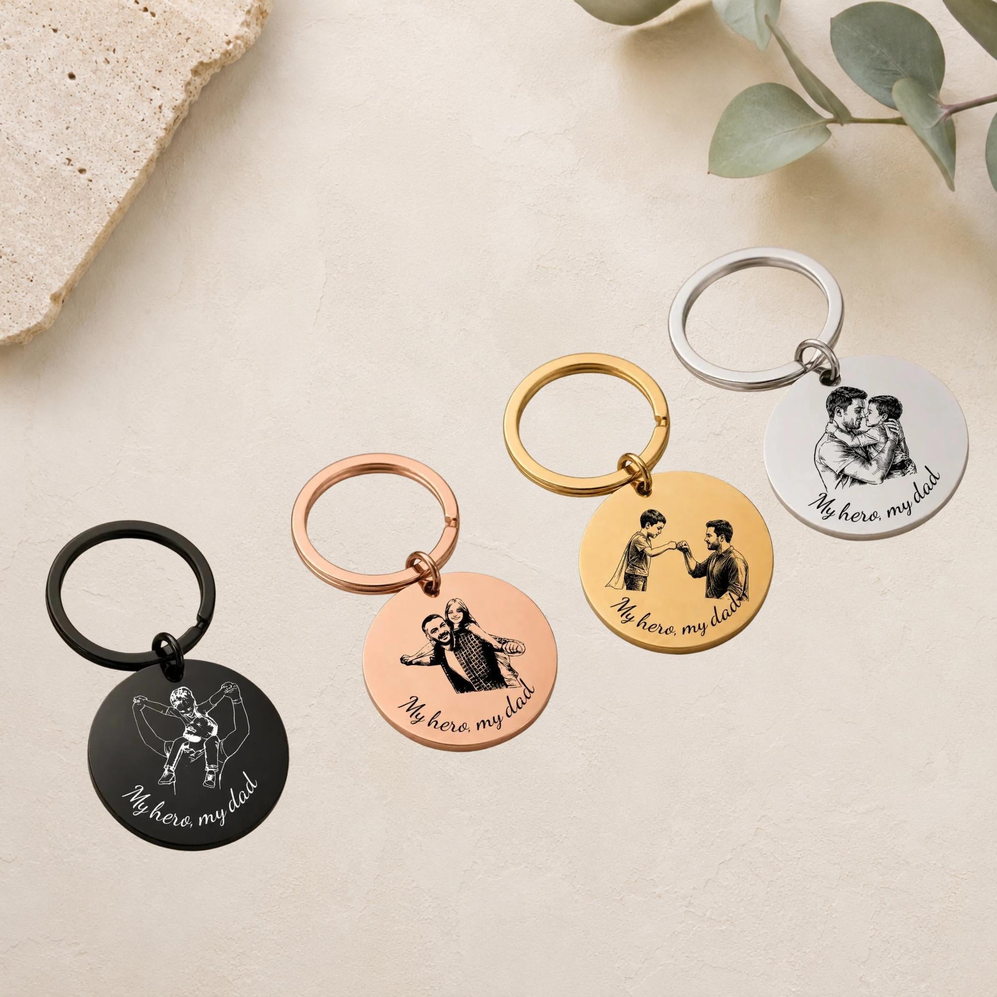 Personalised Photo Engraved Keyring - Pixel Burn Custom Laser Creations