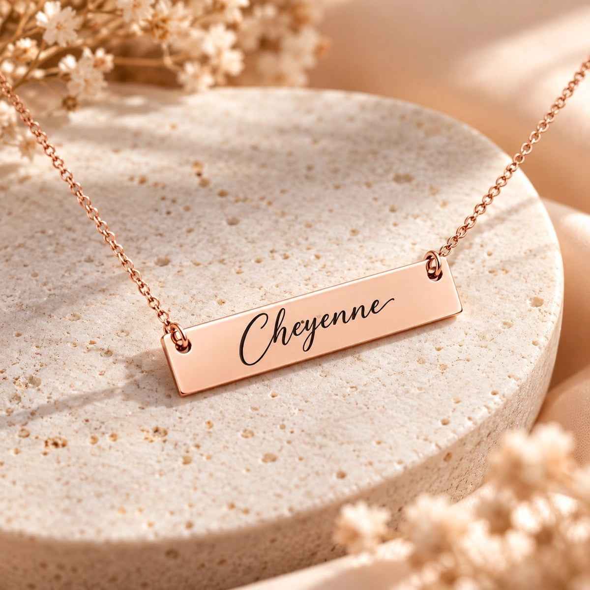 Personalised Stainless Steel Bar Necklace - Pixel Burn Custom Laser Creations