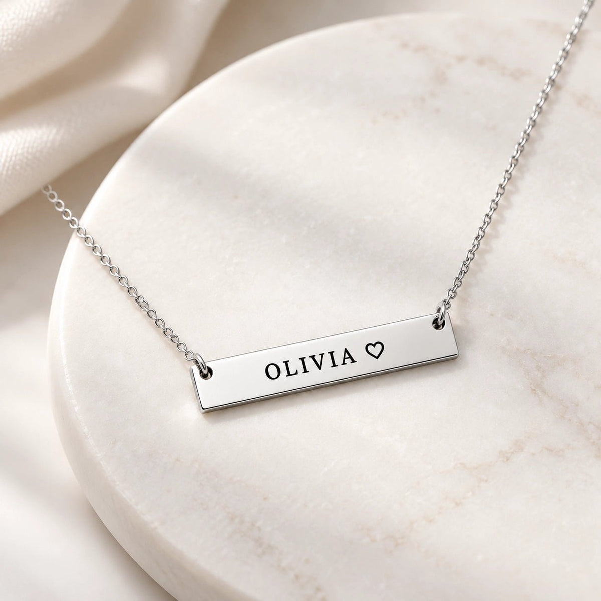 Personalised Stainless Steel Bar Necklace - Pixel Burn Custom Laser Creations