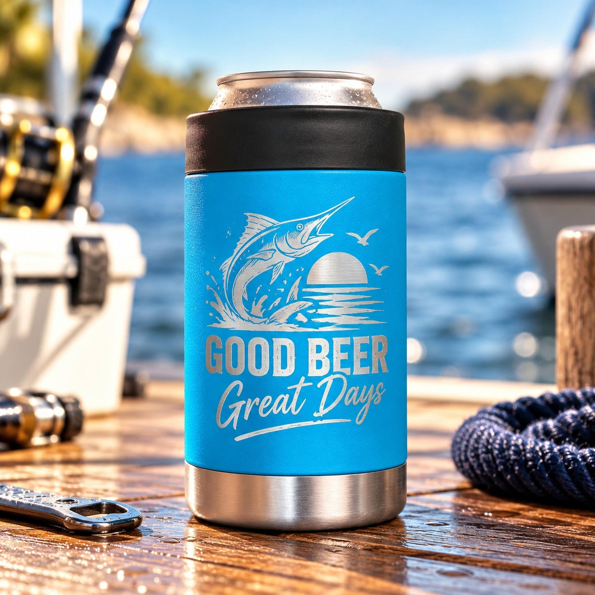 Personalised Stainless Steel Stubby Cooler - Pixel Burn Custom Laser Creations