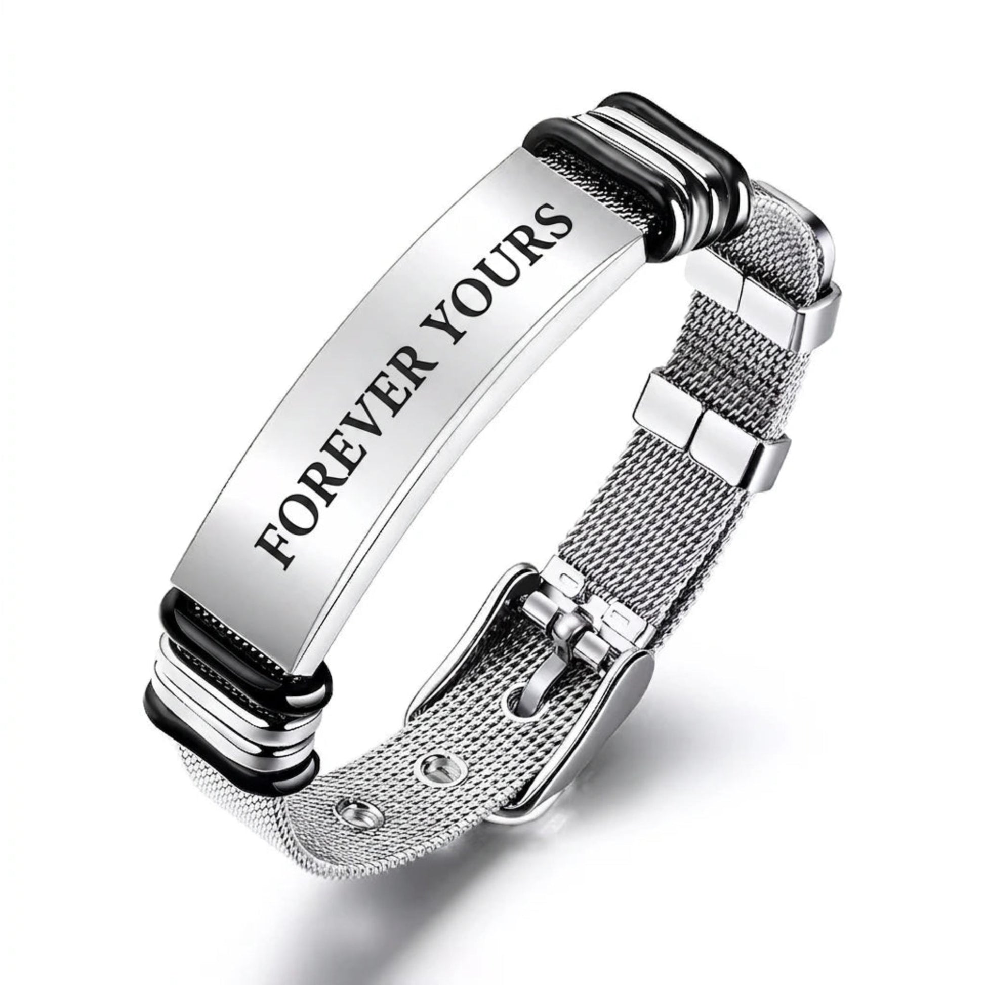 Personalised Titanium Name Bracelet - Pixel Burn Custom Laser Creations