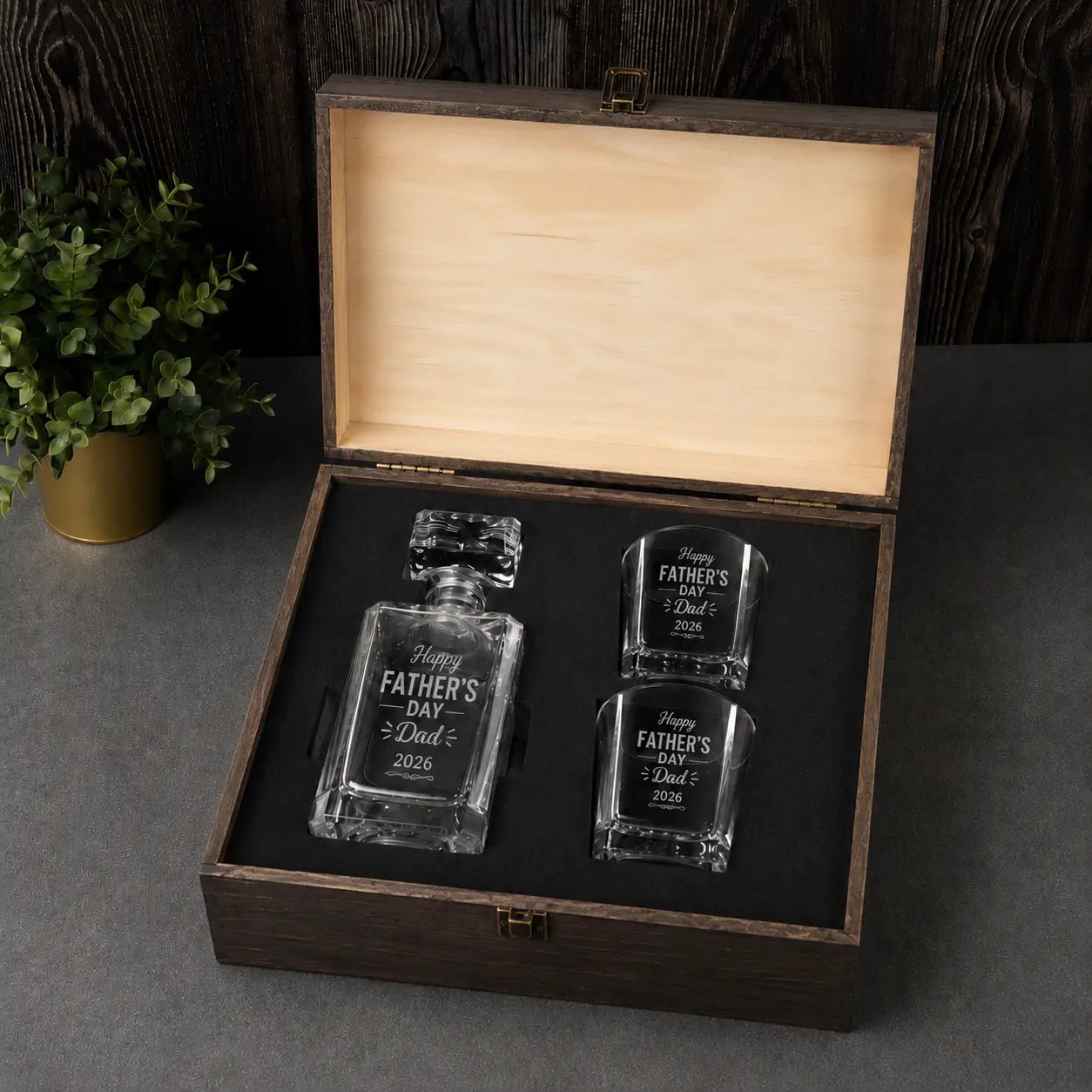 Personalised Whiskey Decanter Set - Pixel Burn Custom Laser Creations
