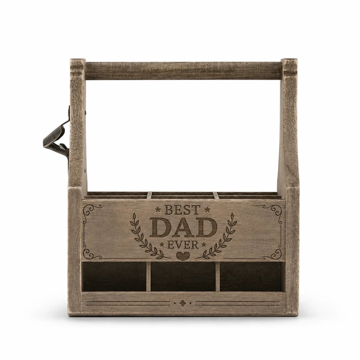 Personalised Wooden Beer Caddy with Bottle Opener - Pixel Burn Custom Laser Creations