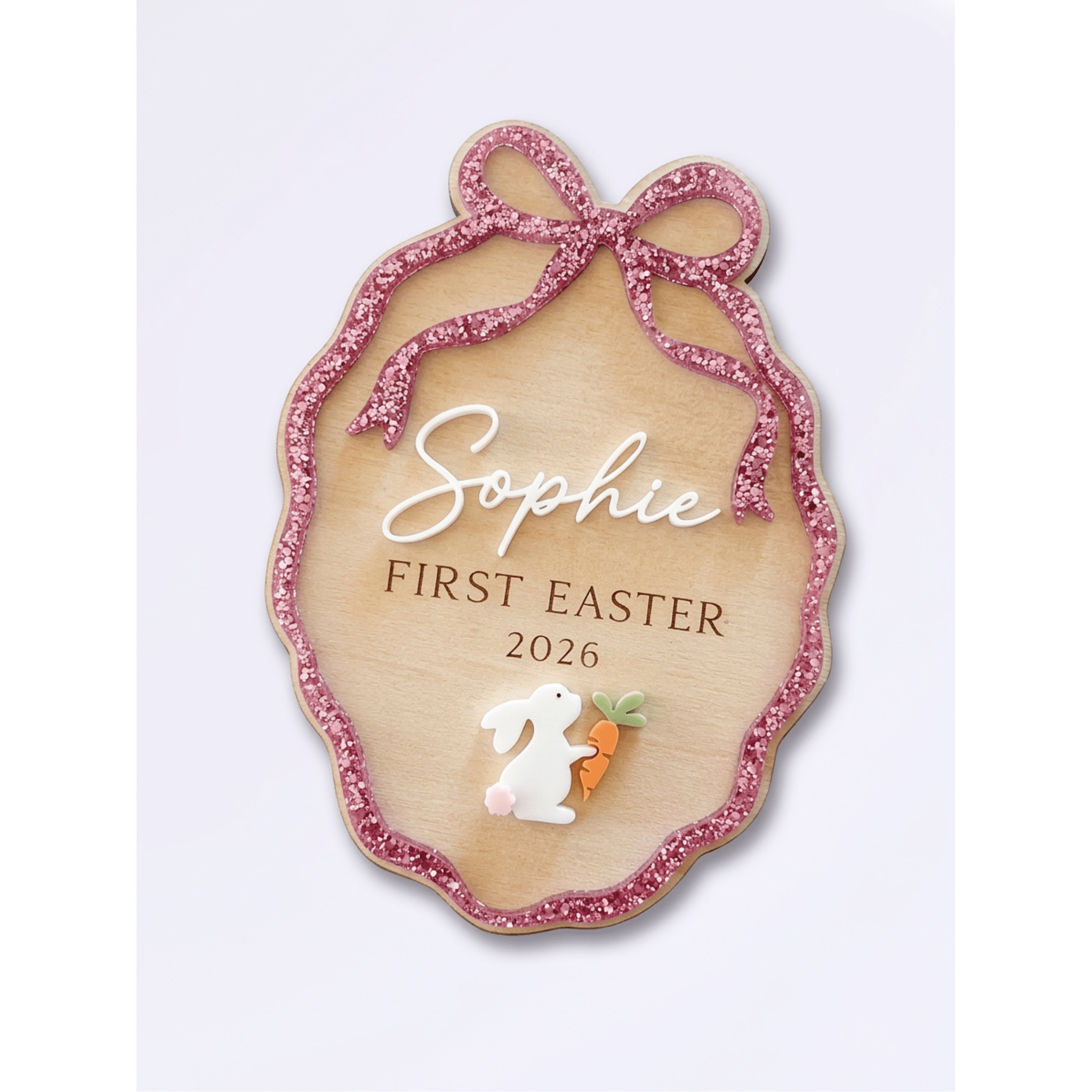Personalised First Easter Baby Plaque with Name - Pixel Burn Custom Laser Creations