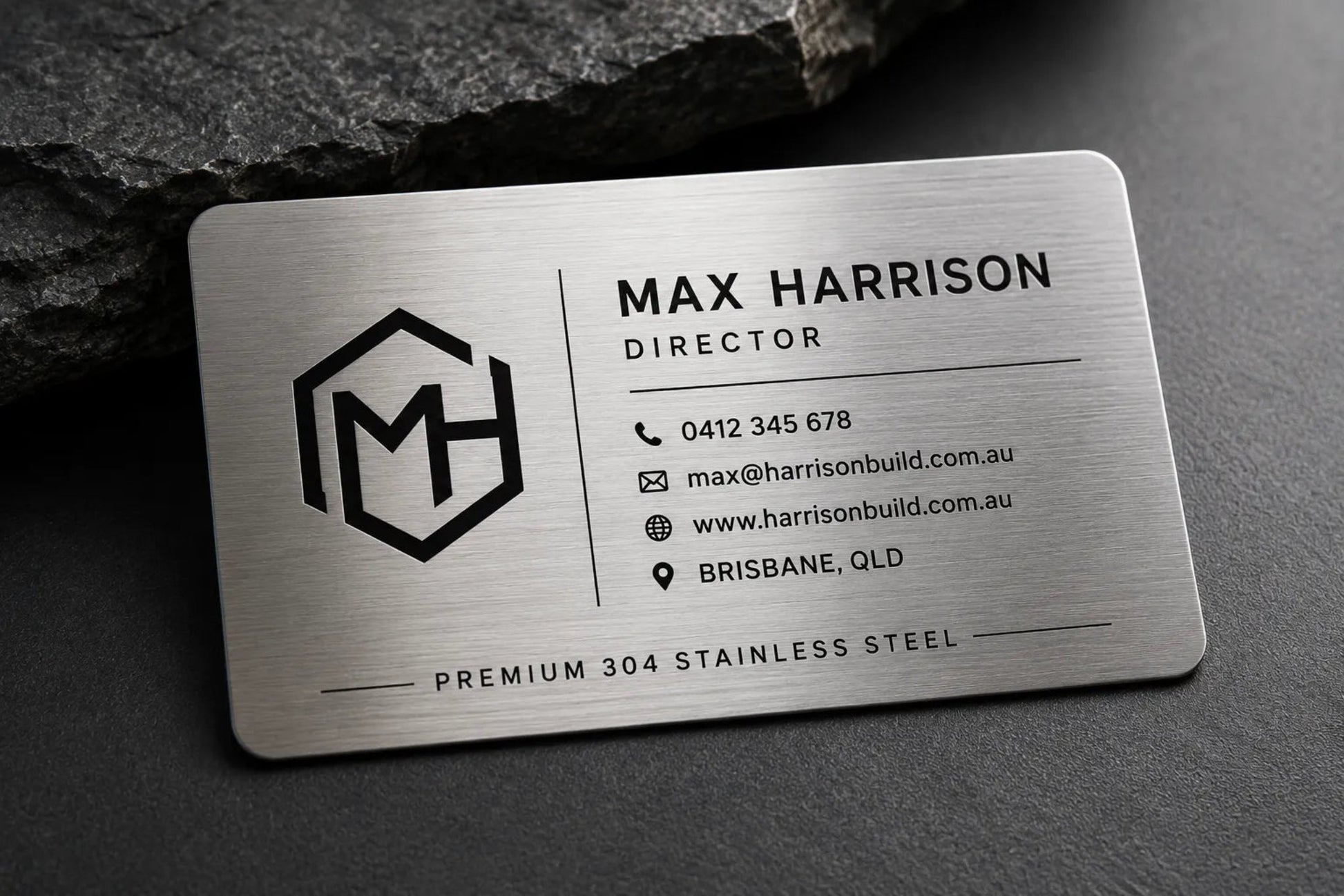 Premium Personalised 304 Stainless Steel Business Cards - Pixel Burn Custom Laser Creations
