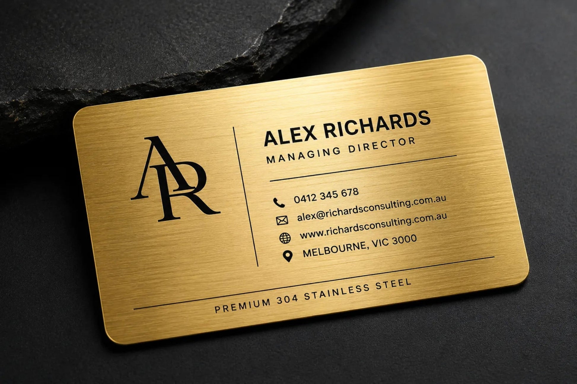 Premium Personalised 304 Stainless Steel Business Cards - Pixel Burn Custom Laser Creations