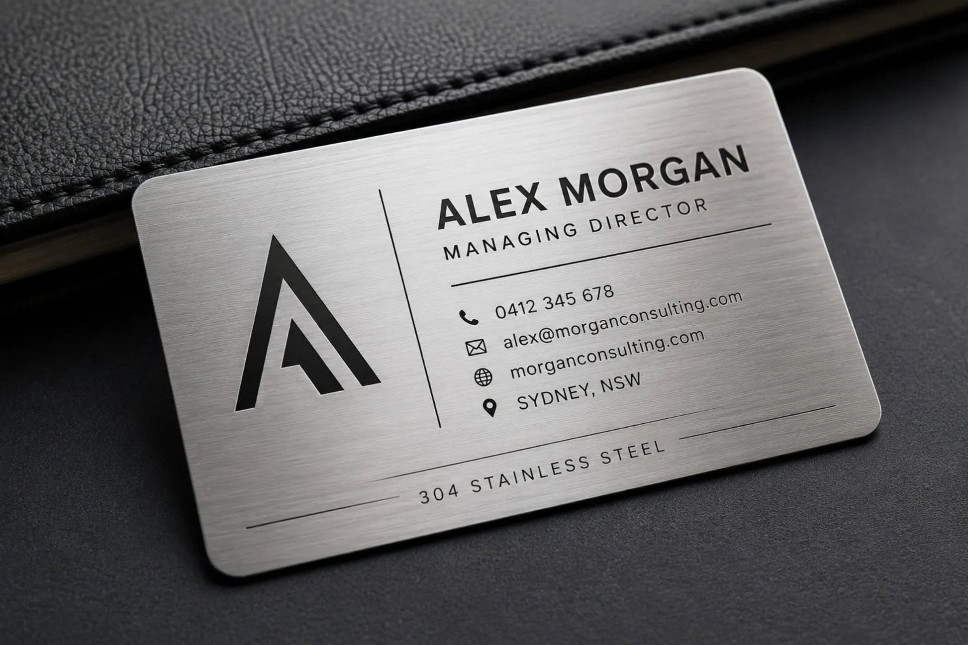 Premium Personalised 304 Stainless Steel Business Cards - Pixel Burn Custom Laser Creations