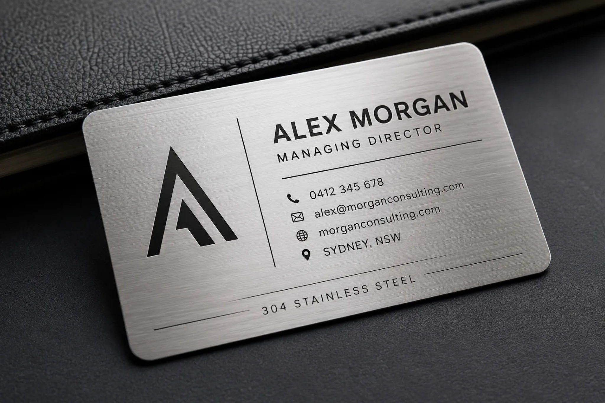 Premium Personalised 304 Stainless Steel Business Cards - Pixel Burn Custom Laser Creations