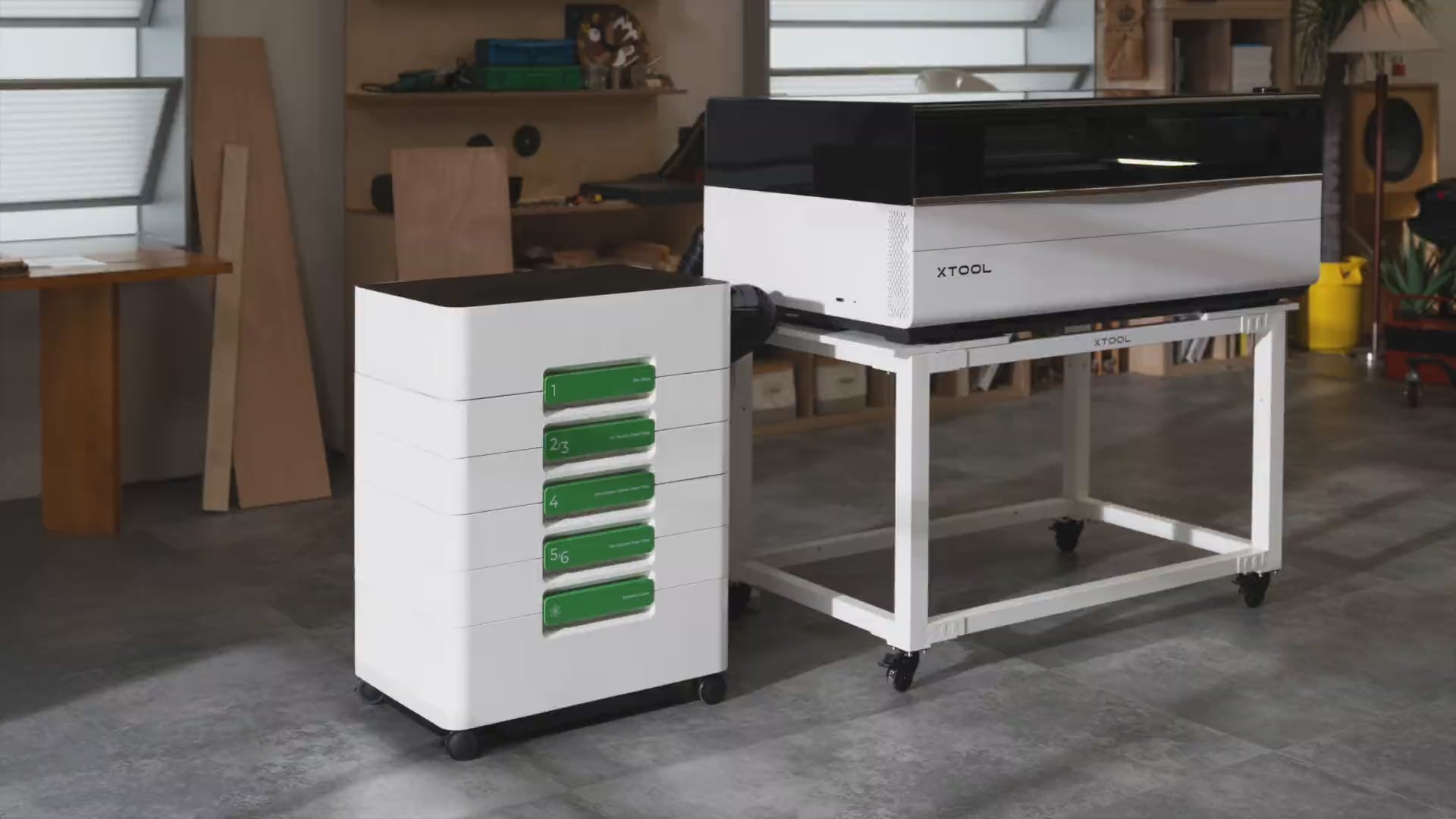 Load video: xTool SafetyPro™ AP2 / AP2 Max Air Purifier with SuperCyclone