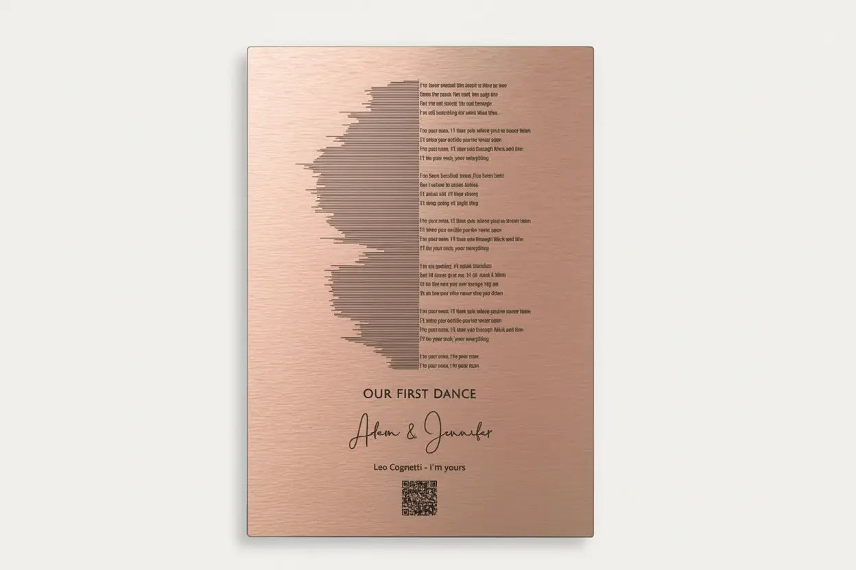 Personalised Sound Wave Anniversary Gift – Bronze - Pixel Burn Custom Laser Creations